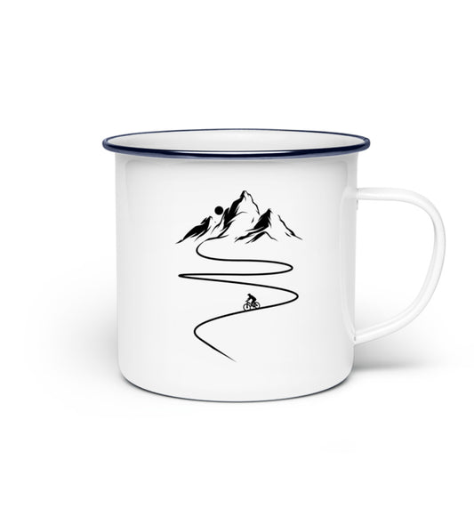Mountain Biking Emaille Tasse - Bergliebe Store