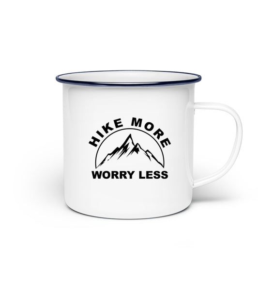 Hike More Worry Less Emaille Tasse - Bergliebe Store