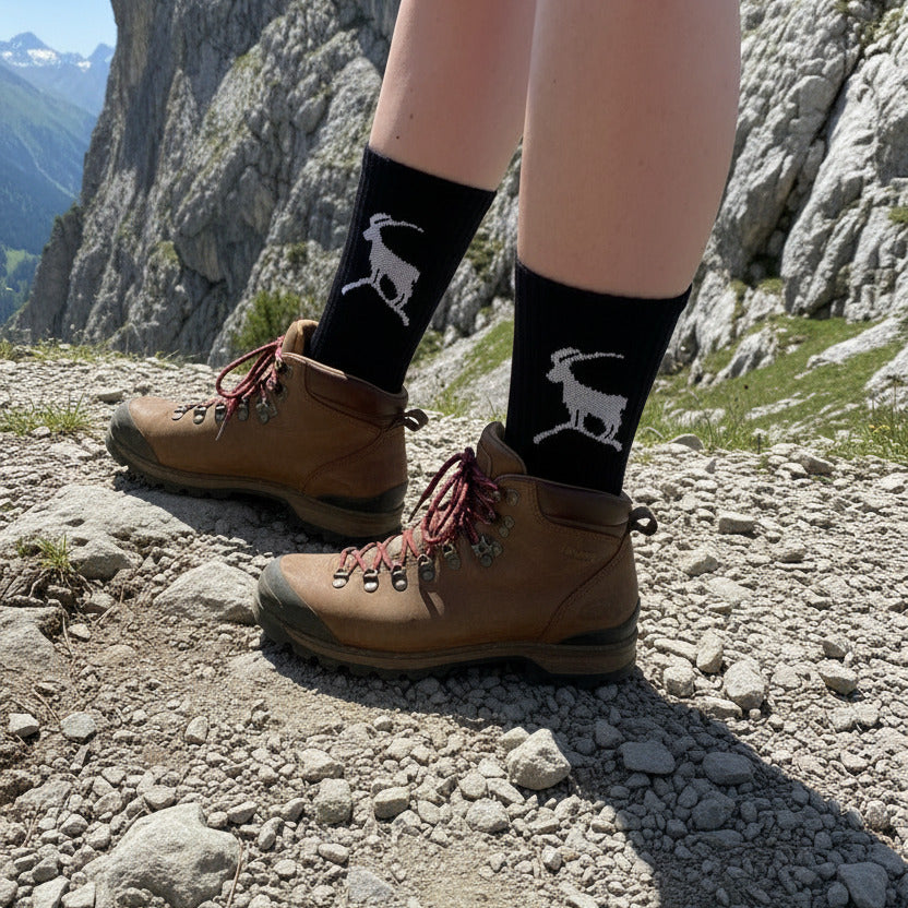 Bergliebe® Unisex Socken - Steinbock Black - Bergliebe Store