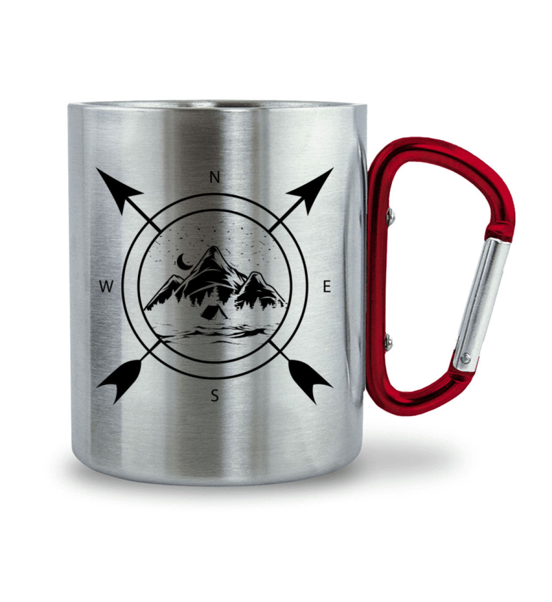 Kompass - Edelstahl Karabiner Tasse - Bergliebe Store
