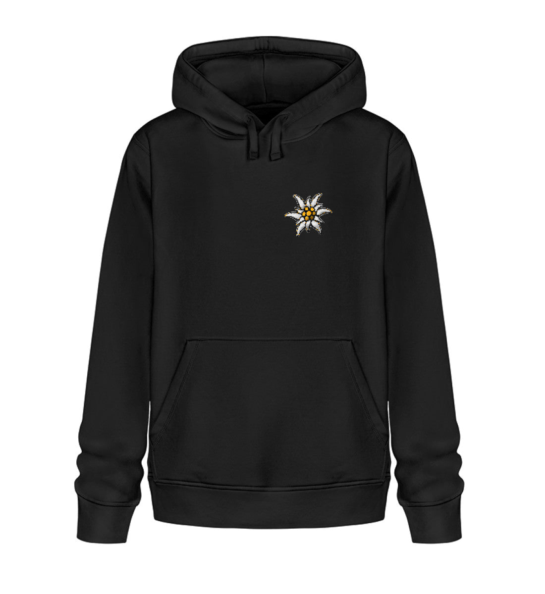 Edelweiss - Unisex Premium Organic Hoodie mit Stick - Bergliebe Store