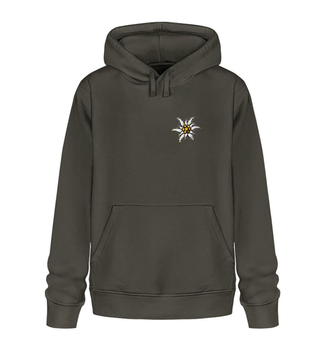 Edelweiss - Unisex Premium Organic Hoodie mit Stick - Bergliebe Store
