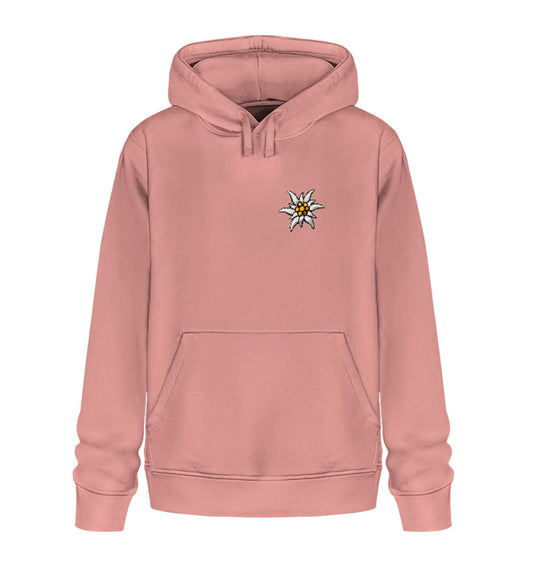 Edelweiss - Unisex Premium Organic Hoodie mit Stick - Bergliebe Store