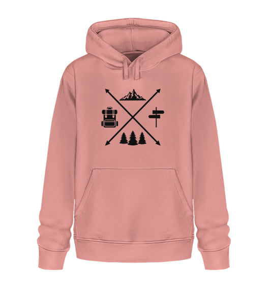 Hiking Cross - Unisex Premium Organic Hoodie - Bergliebe Store