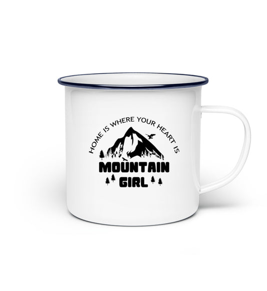 Mountain Girl Emaille Tasse - Bergliebe Store