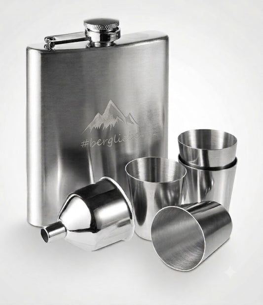 Bergliebe® Edelstahl Flachmann Set