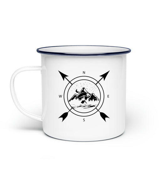 Kompass Emaille Tasse - Bergliebe Store