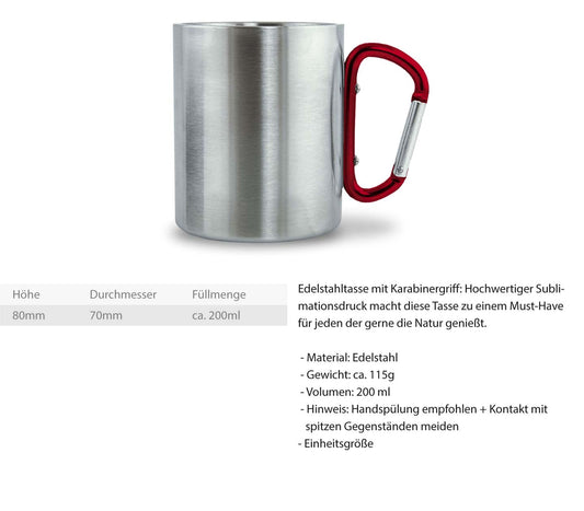 Wild - Edelstahl Karabiner Tasse - Bergliebe Store