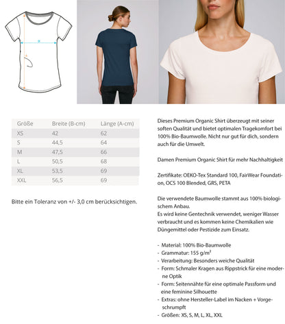 Edelweiss Damen Premium Organic T-Shirt mit Stick - Bergliebe Store