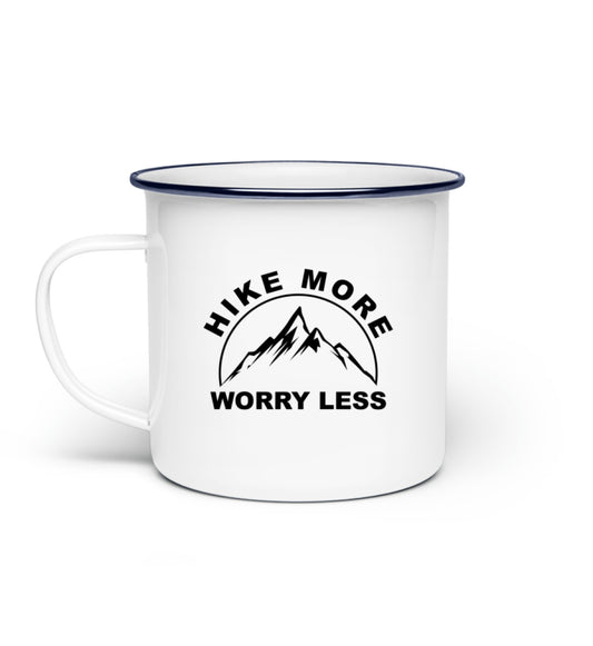 Hike More Worry Less Emaille Tasse - Bergliebe Store