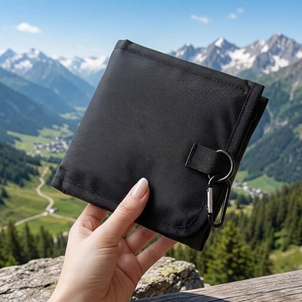 Bergliebe® Faltbares Outdoor Sitzkissen mit Karabiner