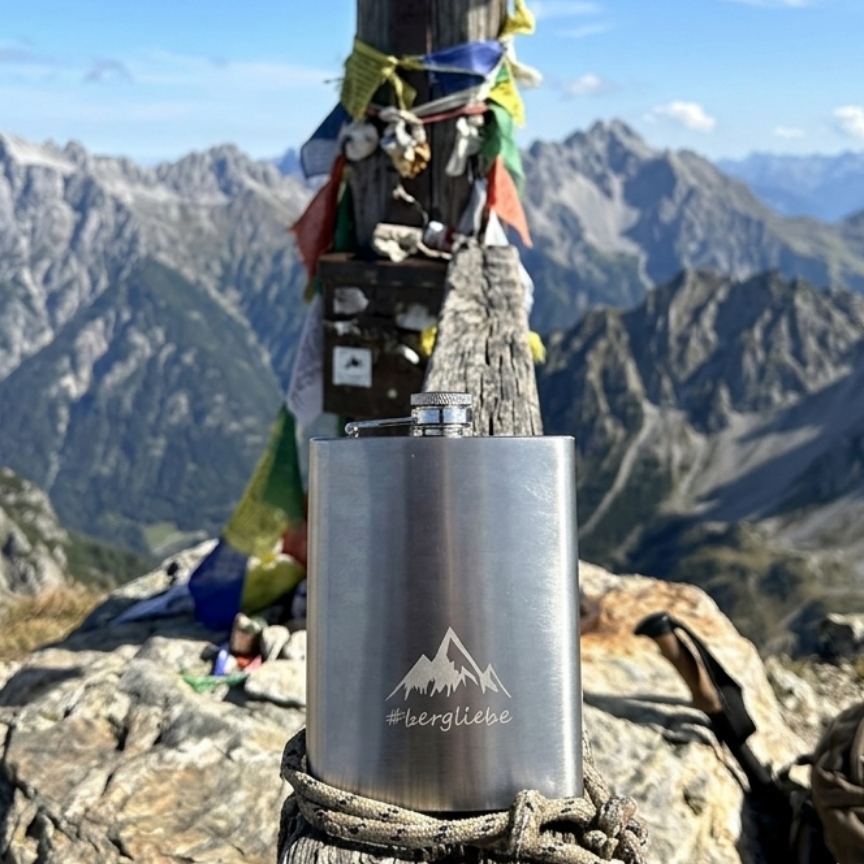 Bergliebe® Edelstahl Flachmann Set