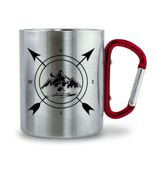 Kompass - Edelstahl Karabiner Tasse - Bergliebe Store