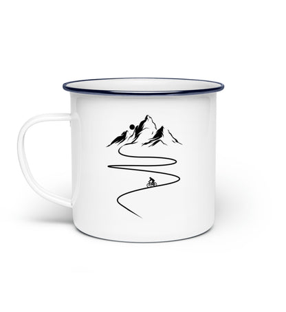 Mountain Biking Emaille Tasse - Bergliebe Store