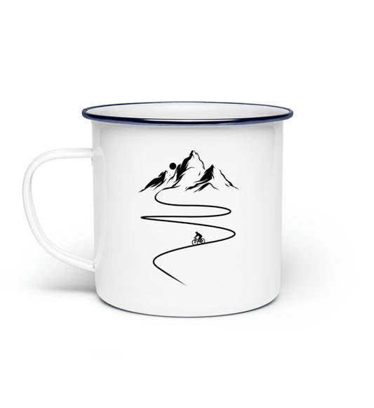 Mountain Biking Emaille Tasse - Bergliebe Store