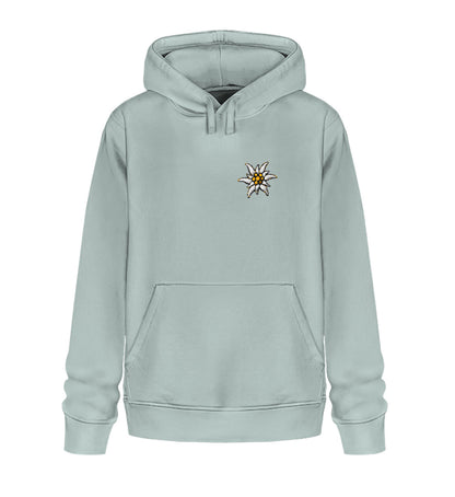 Edelweiss - Unisex Premium Organic Hoodie mit Stick - Bergliebe Store