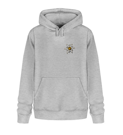 Edelweiss - Unisex Premium Organic Hoodie mit Stick - Bergliebe Store
