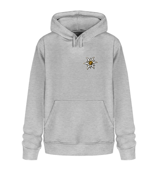 Edelweiss - Unisex Premium Organic Hoodie mit Stick - Bergliebe Store