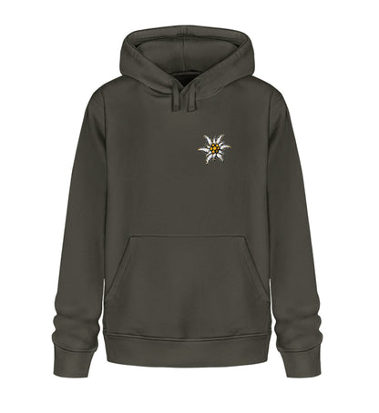 Edelweiss - Unisex Premium Organic Hoodie mit Stick - Bergliebe Store