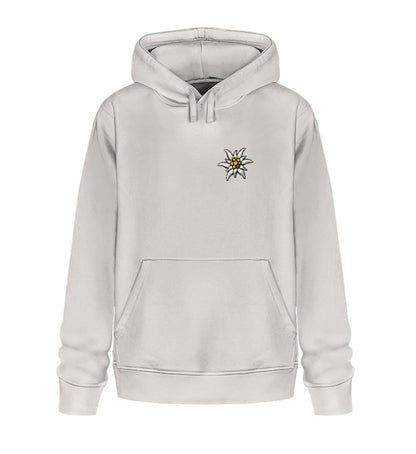 Edelweiss - Unisex Premium Organic Hoodie mit Stick - Bergliebe Store