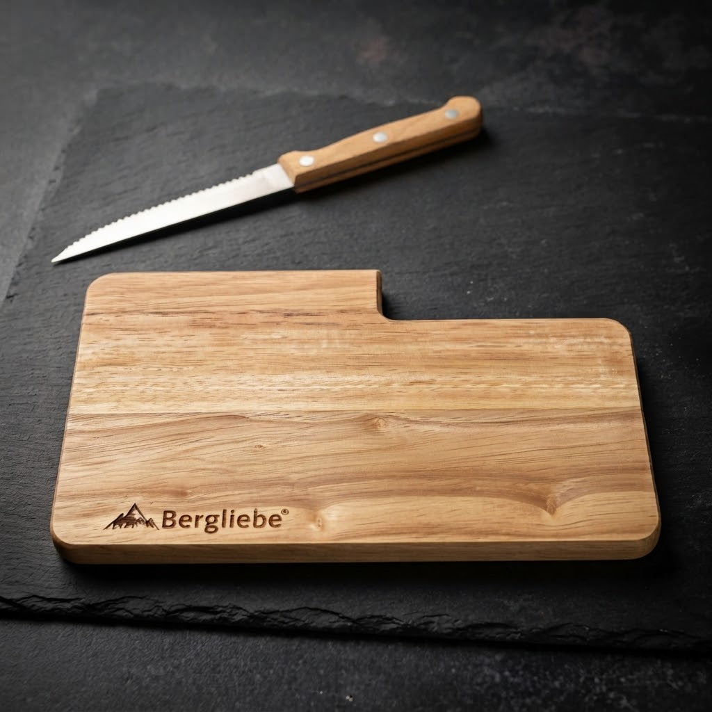 Bergliebe® Holzbrett mit Messer