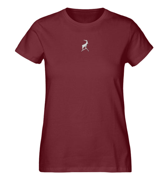 Steinbock Damen Premium Organic T-Shirt mit Stick - Bergliebe Store