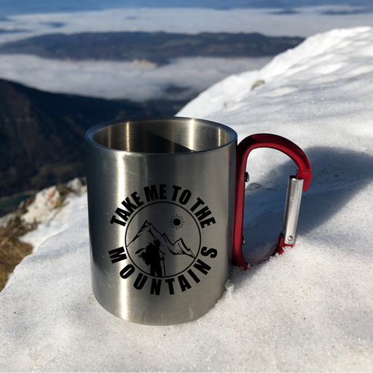 Mountains - Edelstahl Karabiner Tasse - Bergliebe Store