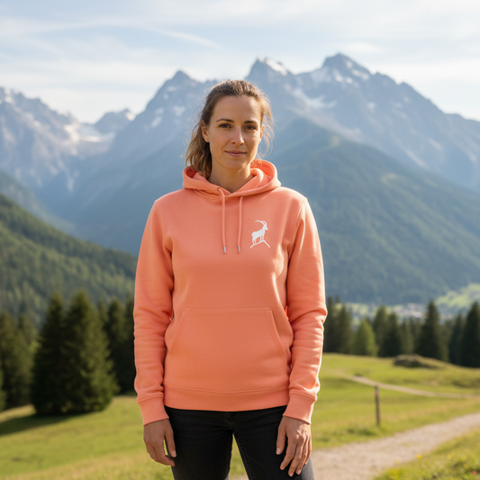 Steinbock Peach Edition - Unisex Premium Organic Hoodie - Bergliebe Store