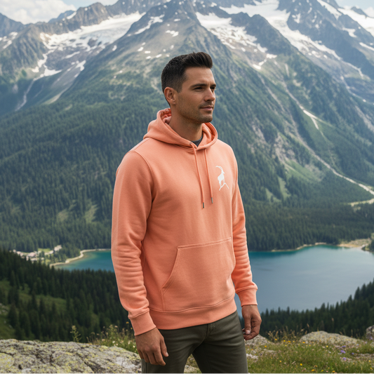 Steinbock Peach Edition - Unisex Premium Organic Hoodie - Bergliebe Store