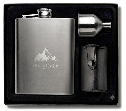 Bergliebe® Edelstahl Flachmann Set