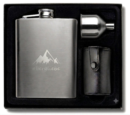 Bergliebe® Edelstahl Flachmann Set