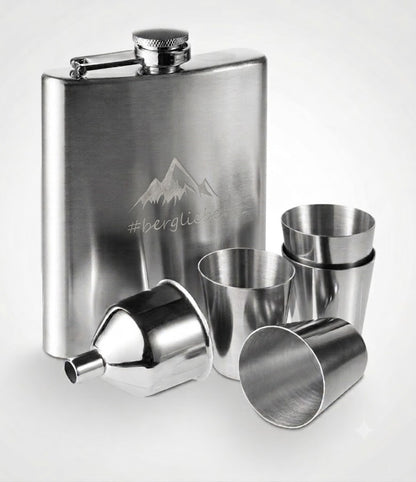 Bergliebe® Edelstahl Flachmann Set