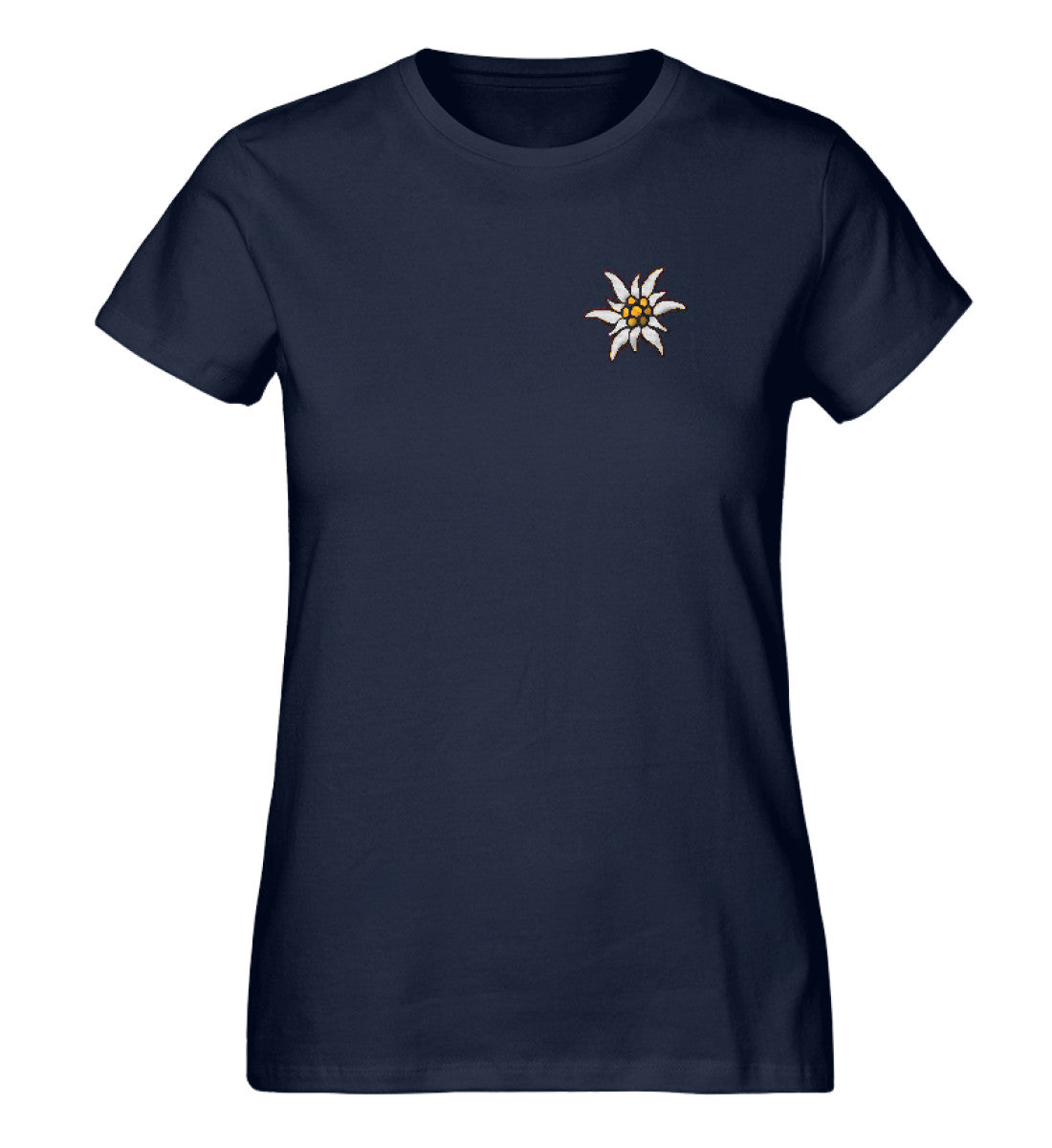 Edelweiss Damen Premium Organic T-Shirt mit Stick - Bergliebe Store