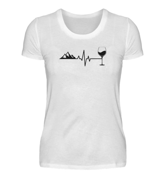 Berg Wein Herzschlag - Damen Premium T-Shirt - Bergliebe Store
