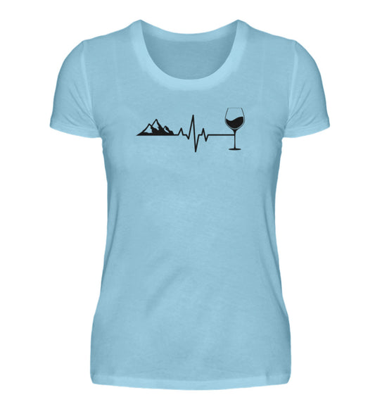 Berg Wein Herzschlag - Damen Premium T-Shirt - Bergliebe Store