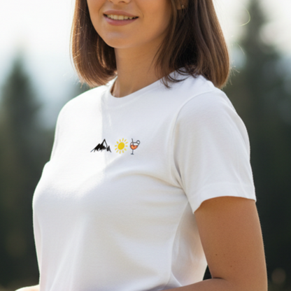 Bergliebe® Damen Berg Sonne Spritz Premium Organic T-Shirt